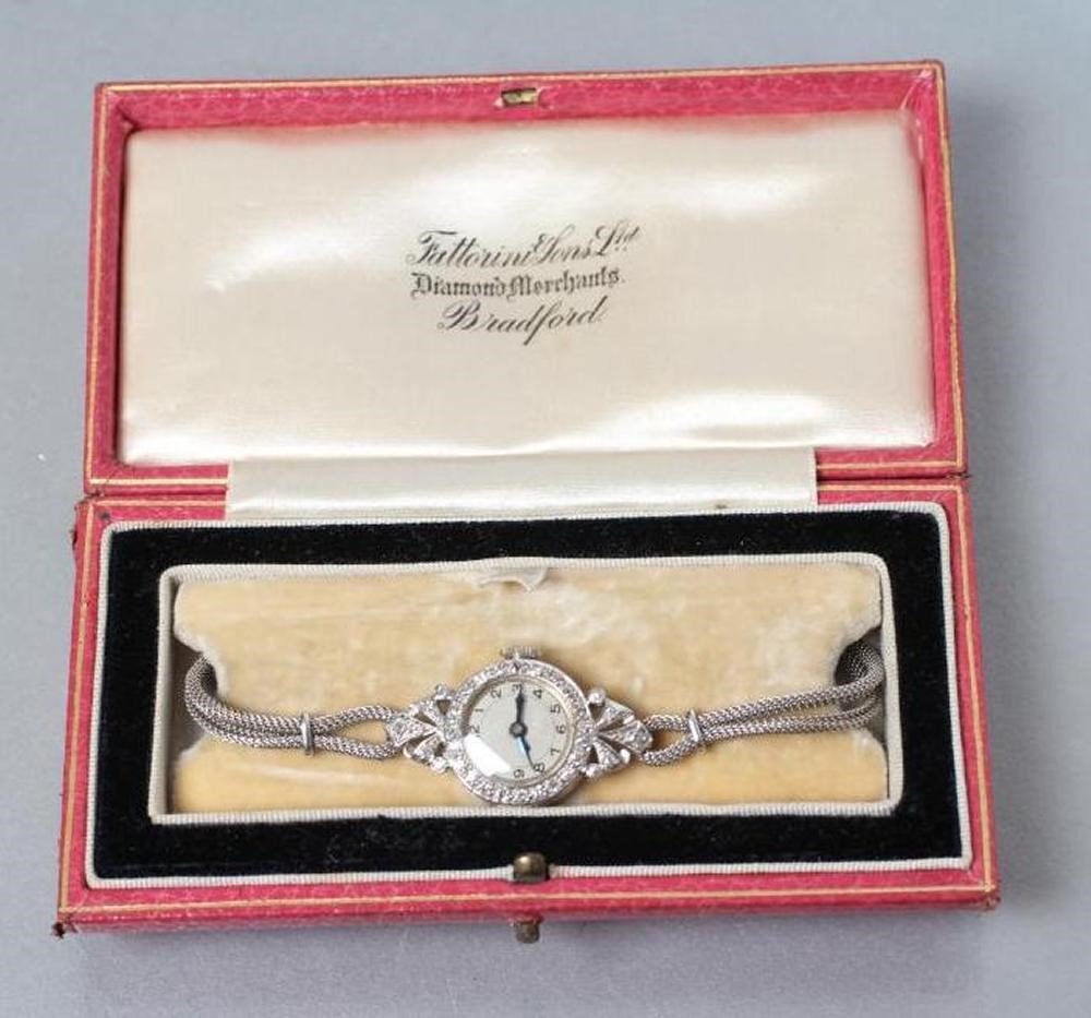 AN ART DECO DIAMOND COCKTAIL WATCH Image