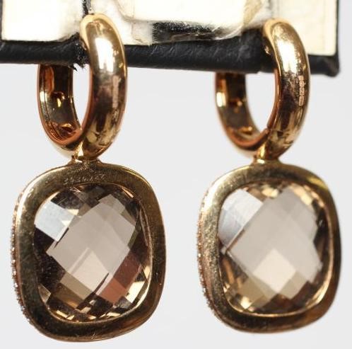 A PAIR OF MODERN MORGANITE EARRINGS by David M Robinson Image