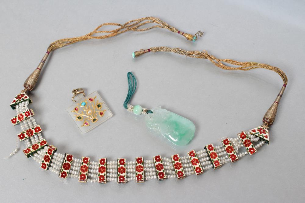 A SEED PEARL AND ENAMEL NECKLACE Image