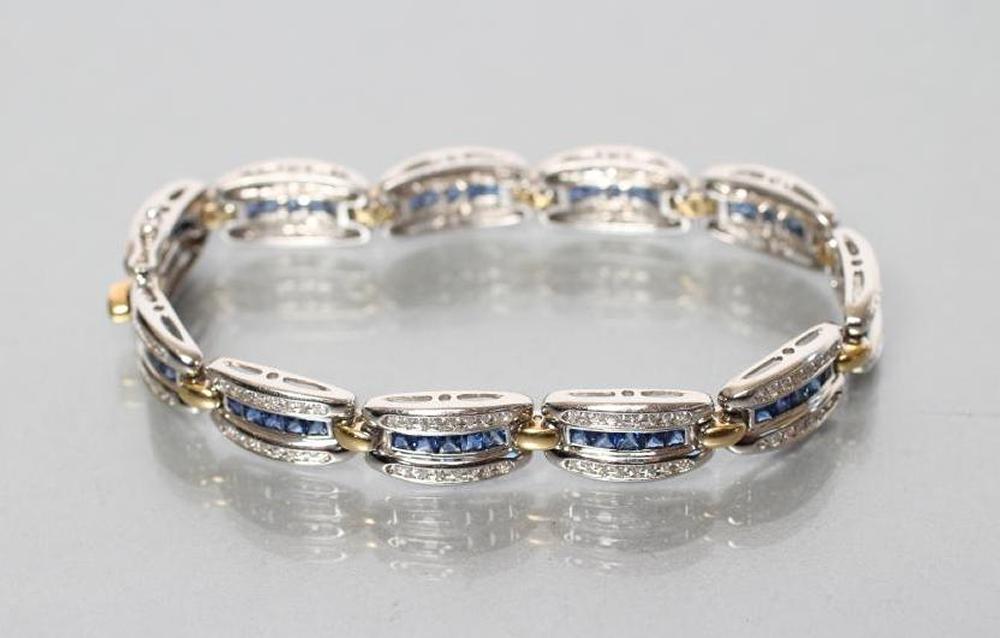 A SAPPHIRE AND DIAMOND BRACELET Image