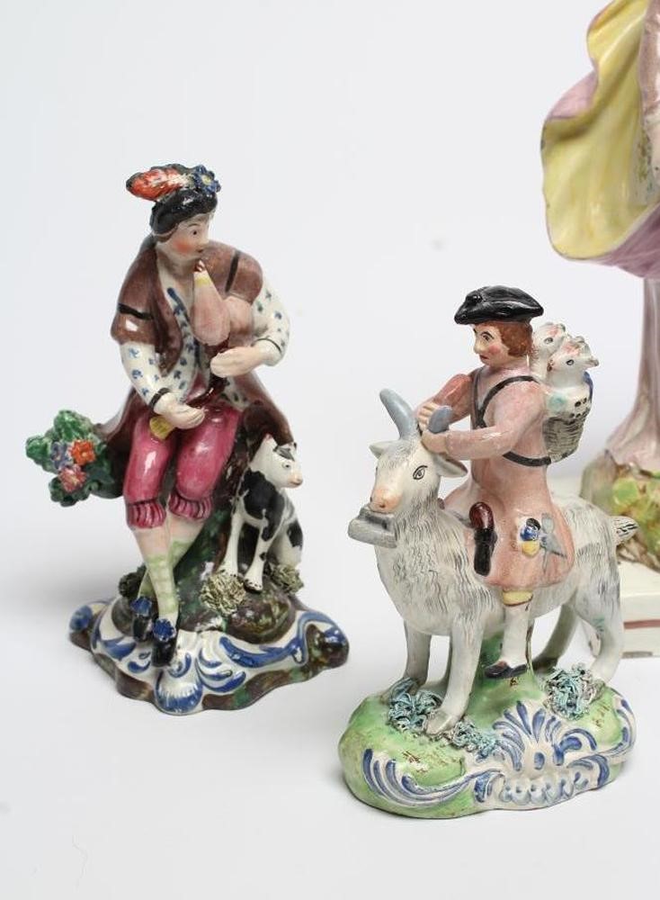 SIX VARIOUS ENGLISH EARTHENWARE FIGURES Image