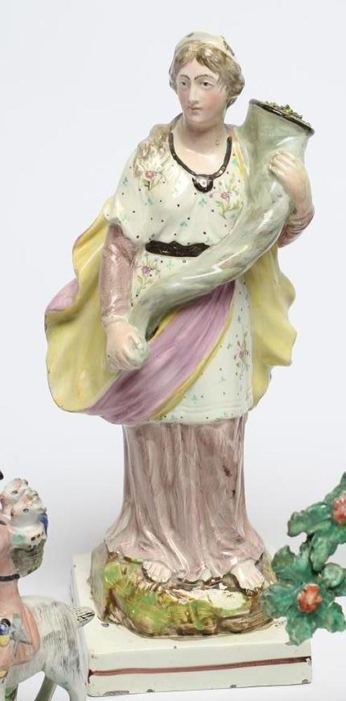 SIX VARIOUS ENGLISH EARTHENWARE FIGURES Image