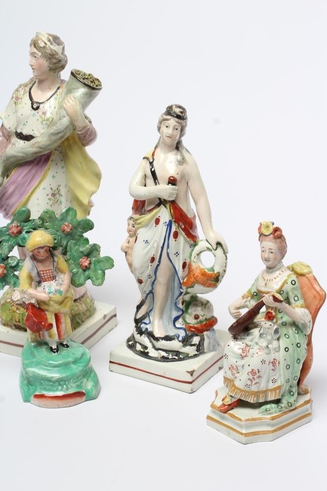 SIX VARIOUS ENGLISH EARTHENWARE FIGURES Image