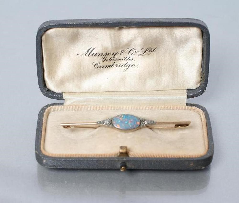 AN OPAL AND DIAMOND BROOCH Image