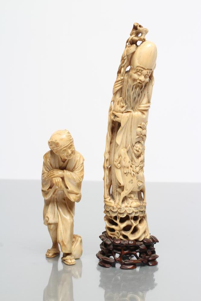 A JAPANESE ONE PIECE IVORY OKIMONO Image