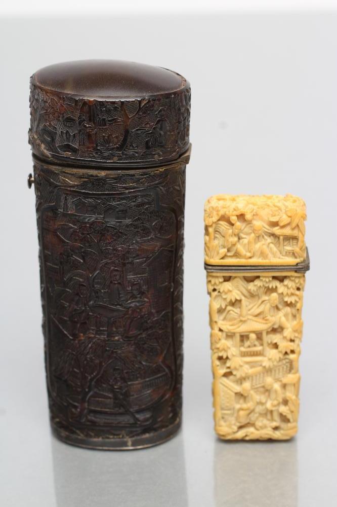 A CANTON TORTOISESHELL NETTING BOX Image