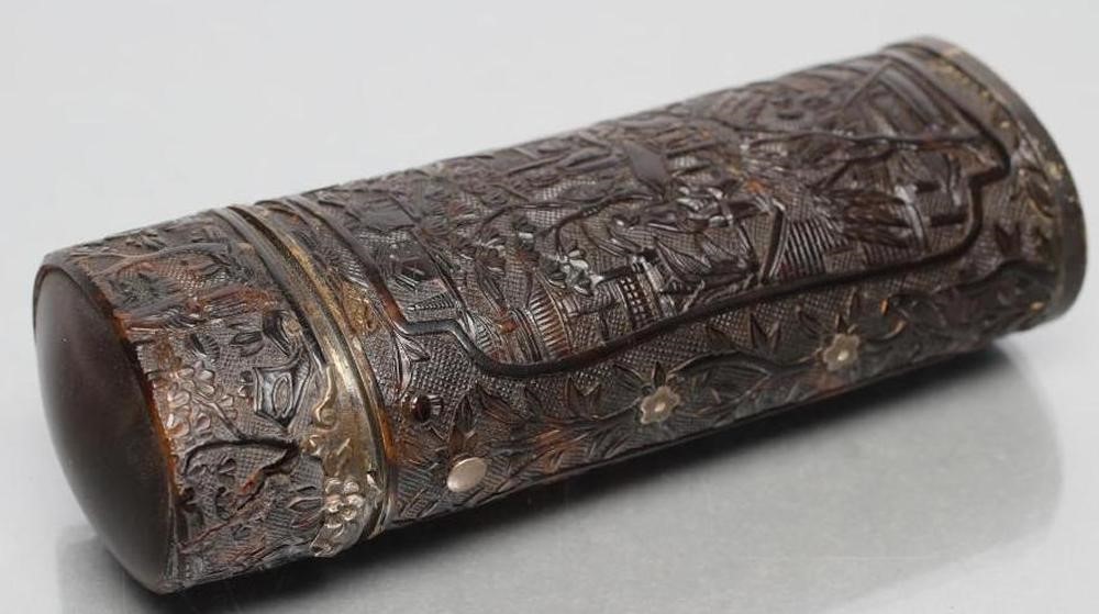 A CANTON TORTOISESHELL NETTING BOX Image