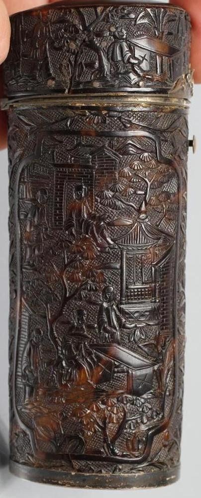 A CANTON TORTOISESHELL NETTING BOX Image