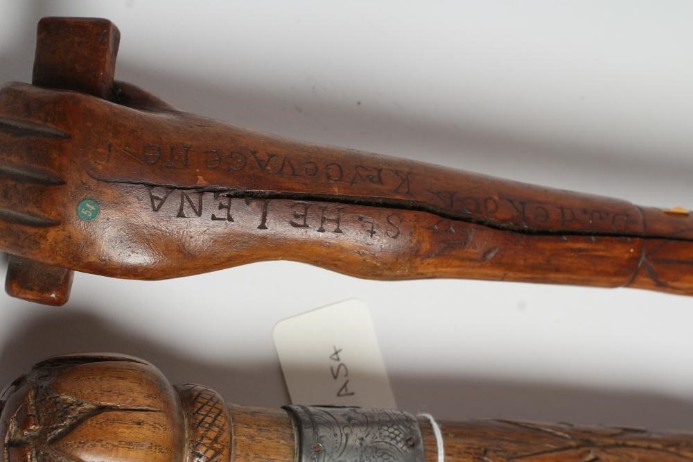 OF MILITARY INTEREST - a walking stick with bud carved knop Image