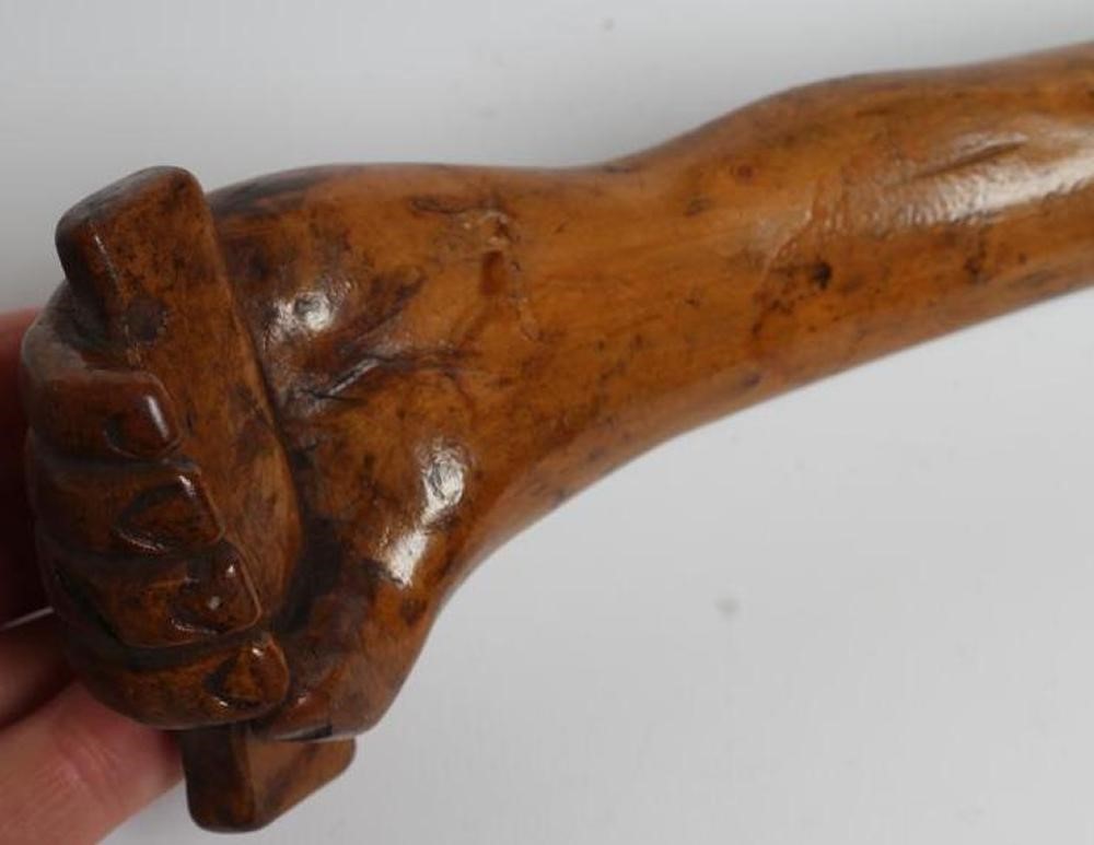 OF MILITARY INTEREST - a walking stick with bud carved knop Image