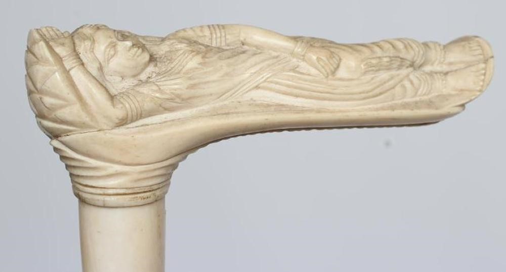 AN ANGLO-INDIAN SECTIONAL IVORY WALKING STICK Image