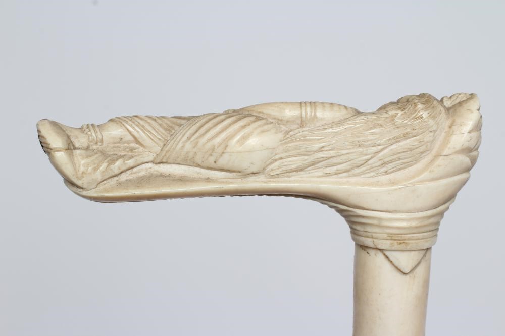 AN ANGLO-INDIAN SECTIONAL IVORY WALKING STICK Image