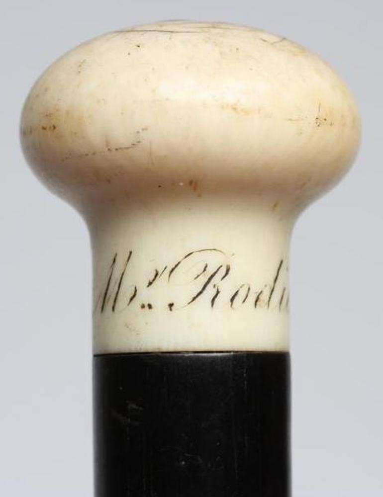 A COLLECTION OF FIVE REGENCY AND LATER WALKING CANES comprising rosewood (?) with eyelets and plain Image