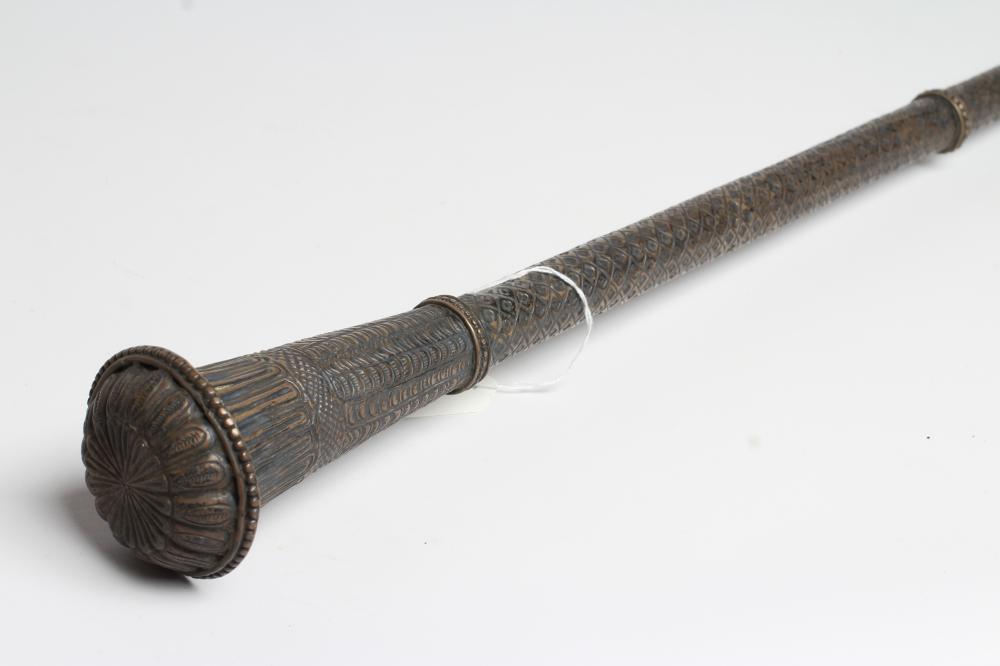 AN INDIAN CEREMONIAL WAR MACE/STAFF Image