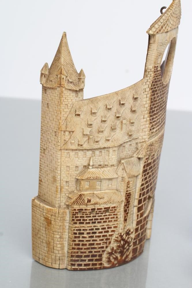 A EUROPEAN IVORY POCKET WATCH HOLDER Image