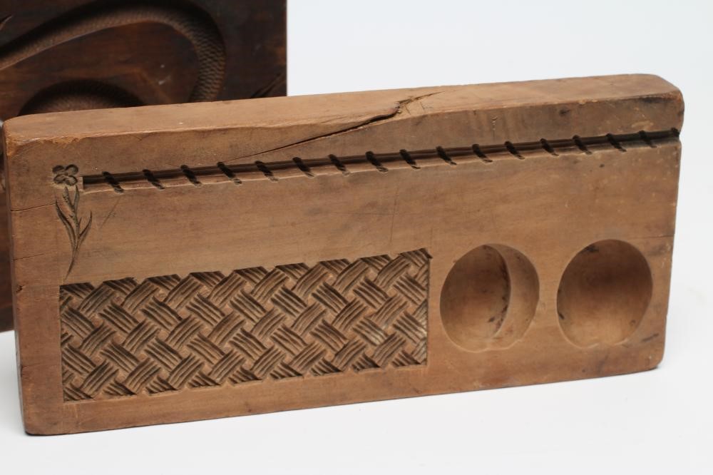 TWO SOFTWOOD PASTRY MOULDS Image