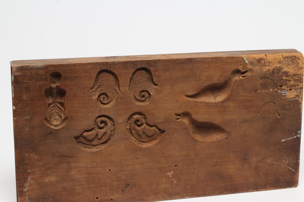 TWO SOFTWOOD PASTRY MOULDS Image