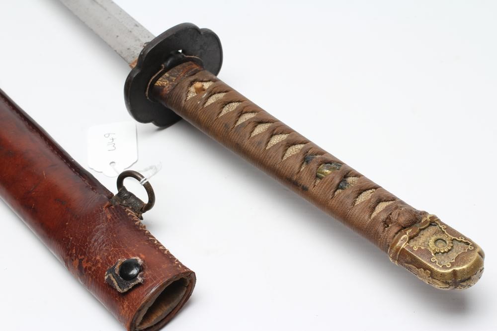 A JAPANESE WAKAZASHI with 22 1/4" sori blade Image