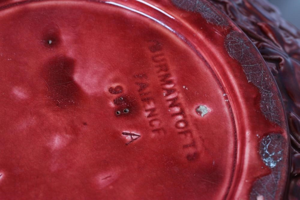 A BURMANTOFTS PINK GLAZED "FAIENCE" JARDINIERE AND STAND Image