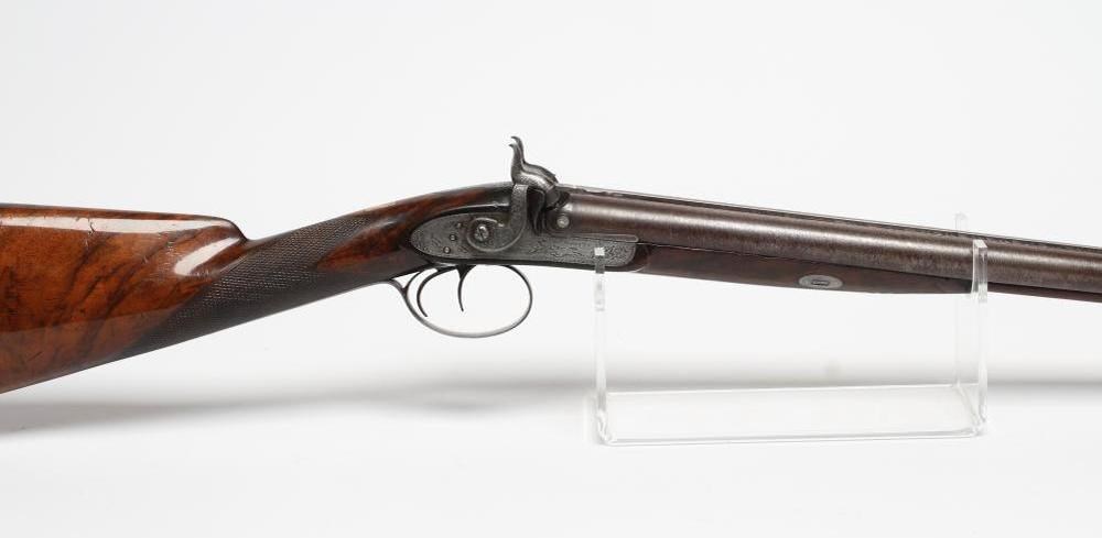 A DOUBLE BARRELLED PERCUSSION SPORTING GUN by Dooley of Liverpool Image