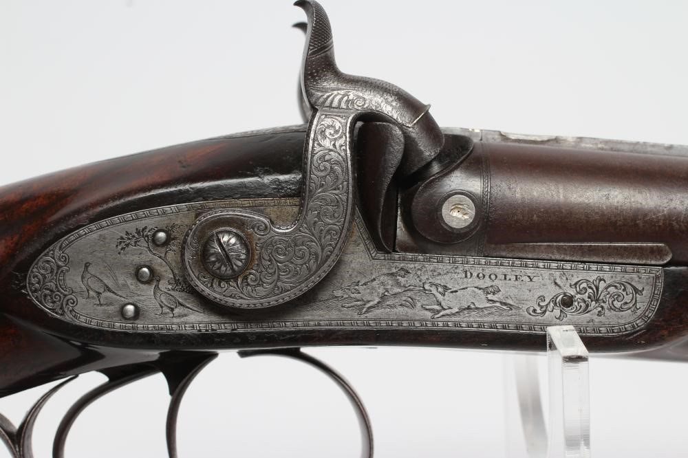 A DOUBLE BARRELLED PERCUSSION SPORTING GUN by Dooley of Liverpool Image