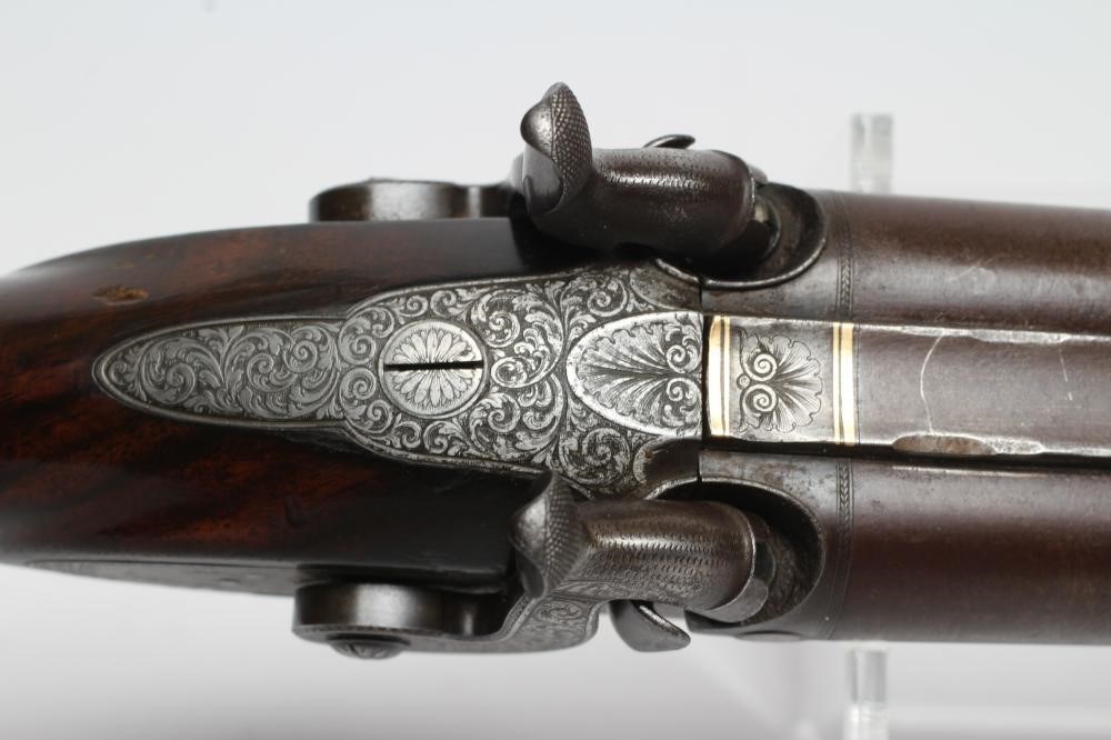 A DOUBLE BARRELLED PERCUSSION SPORTING GUN by Dooley of Liverpool Image