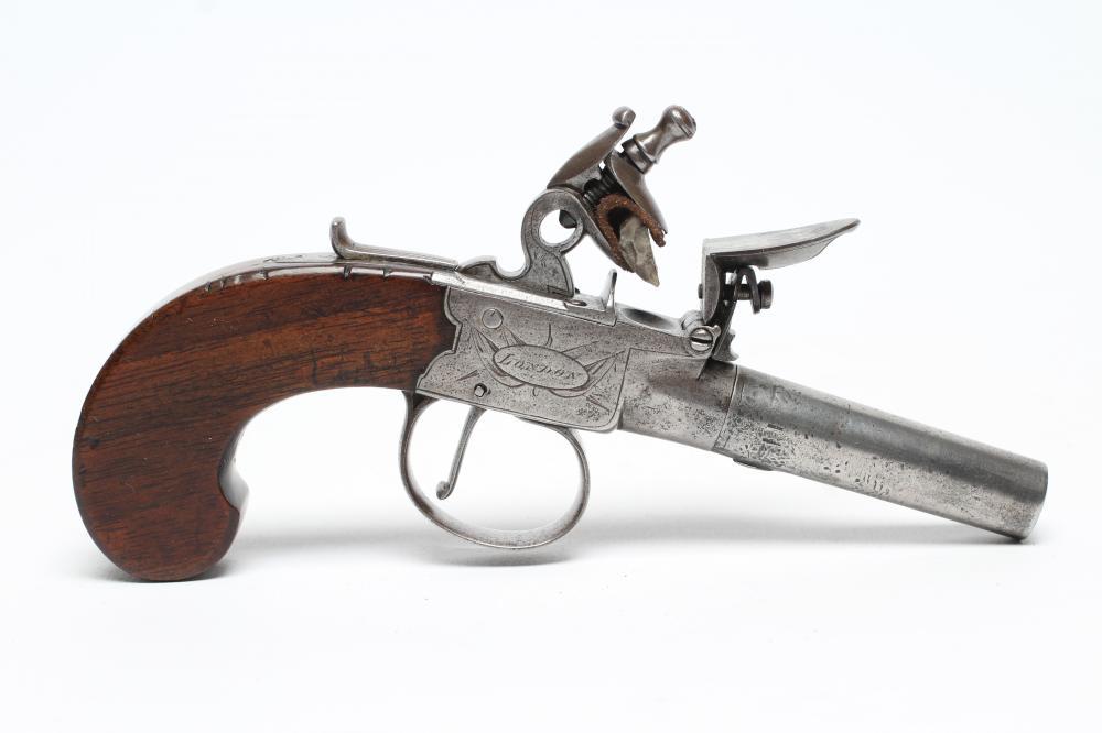 A FLINTLOCK POCKET PISTOL by Jones of London Image