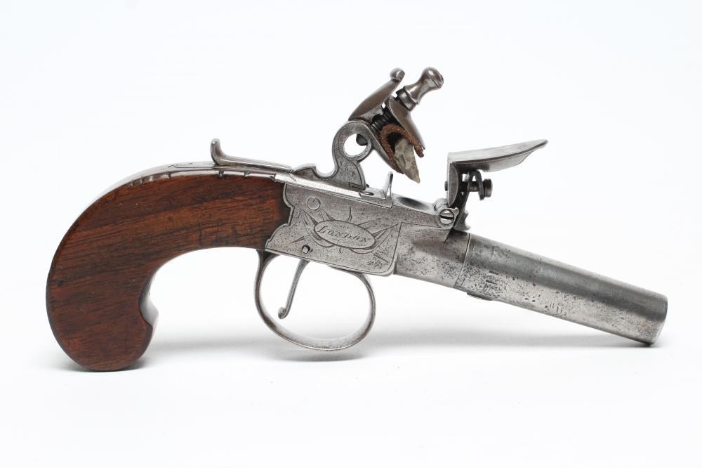 A FLINTLOCK POCKET PISTOL by Jones of London Image