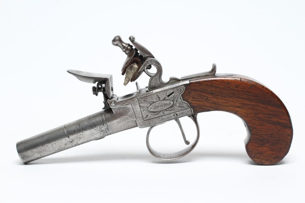 A FLINTLOCK POCKET PISTOL by Jones of London Image
