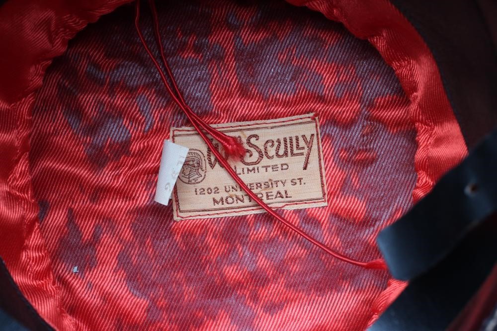 A ROYAL CANADIAN HORSE ARTILLERY BEAR SKIN DRESS HAT with interior label for Scully of Montreal Image