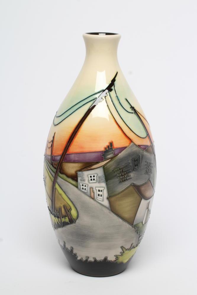 A MOORCROFT POTTERY ROAD ACROSS THE MOORS PATTERN VASE Image