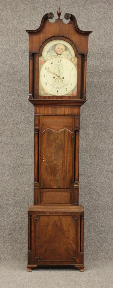 A MAHOGANY LONGCASE CLOCK signed J Weston Image