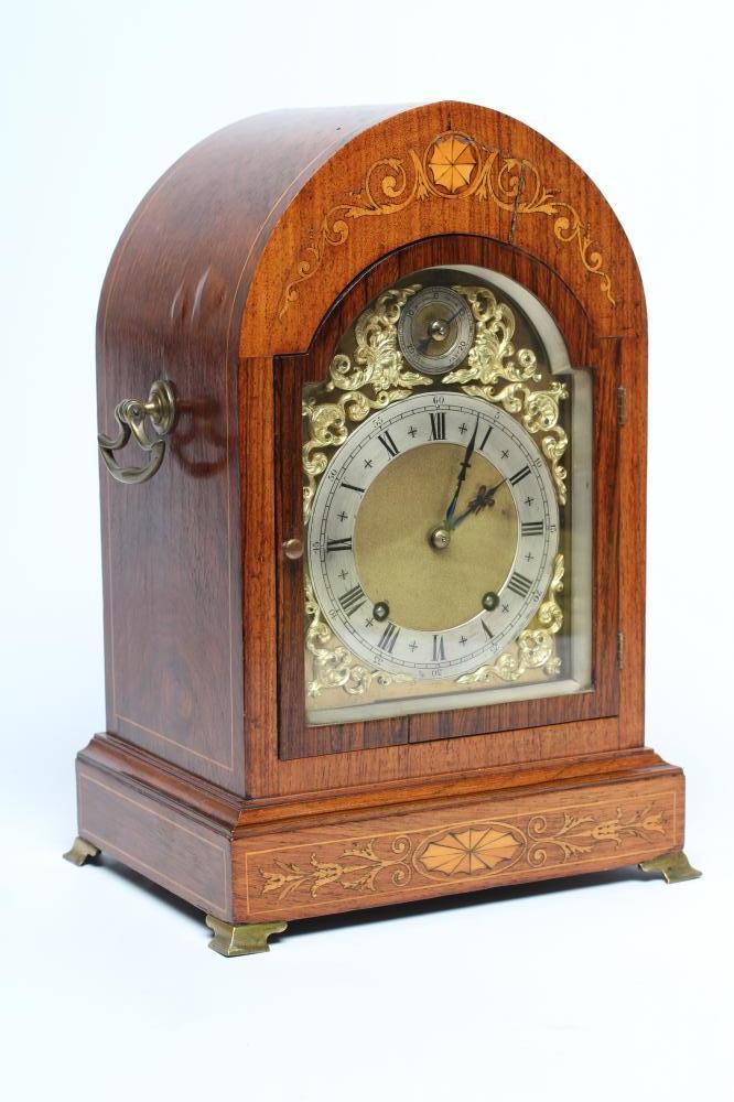 AN EDWARDIAN ROSEWOOD MANTEL CLOCK by Winterhalder & Hofmeier Image