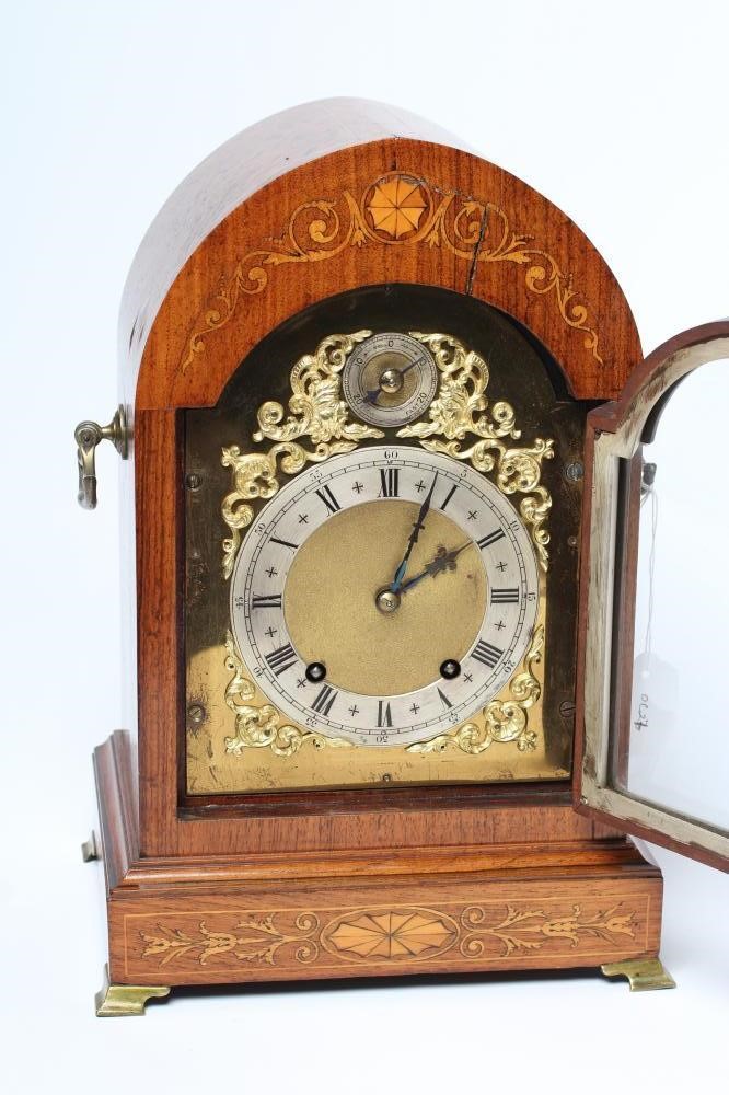 AN EDWARDIAN ROSEWOOD MANTEL CLOCK by Winterhalder & Hofmeier Image