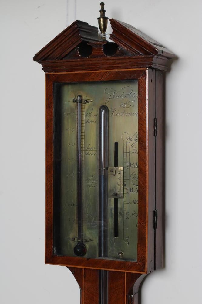 A MAHOGANY STICK BAROMETER by J. Valanterio & Co. Image