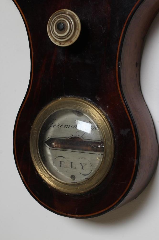 A MAHOGANY FOUR GLASS WHEEL BAROMETER by Jeremiah Giscava Image