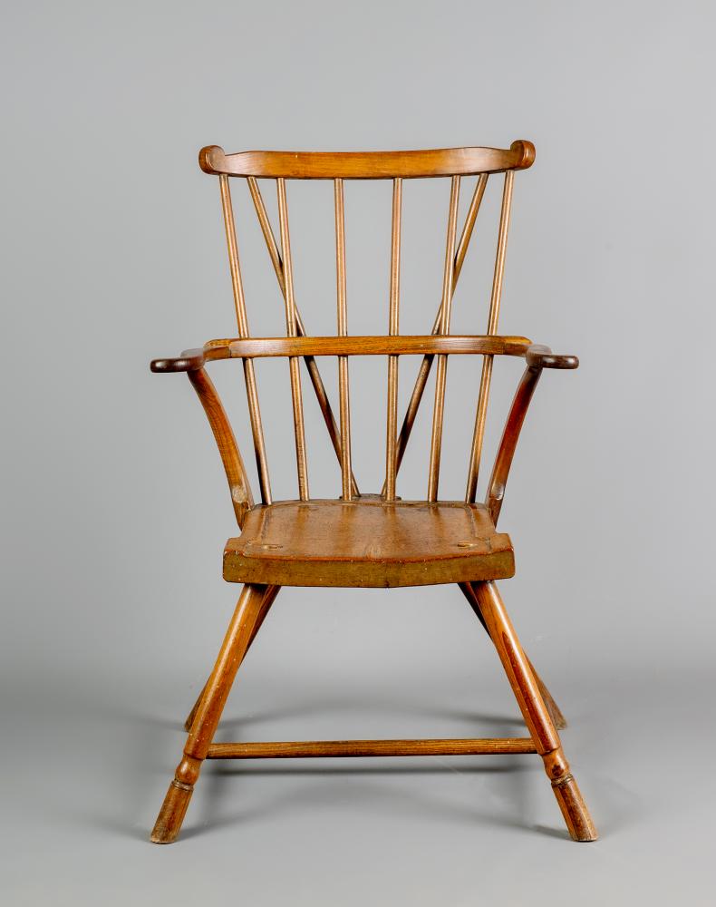 A STICK BACK WINDSOR ARM CHAIR Image