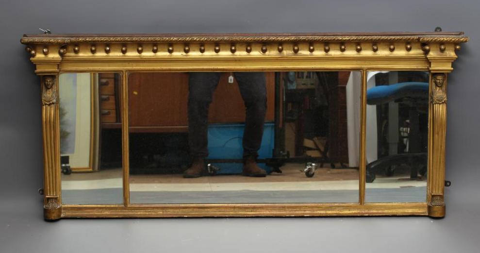 A REGENCY GILT GESSO OVERMANTEL MIRROR Image