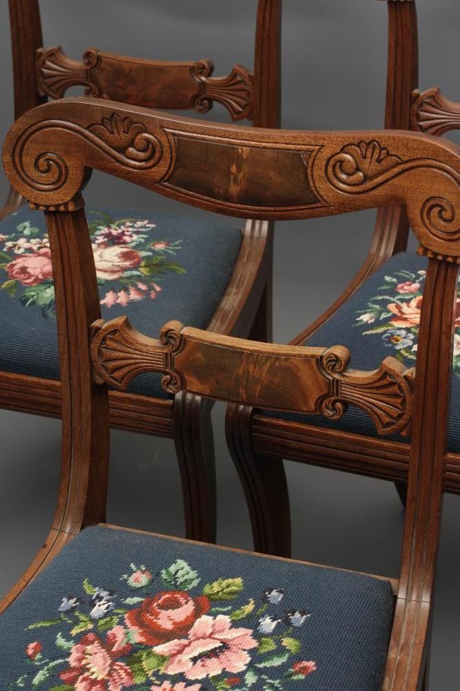 A SET OF SIX GEORGE IV MAHOGANY DINING CHAIRS including an elbow chair Image