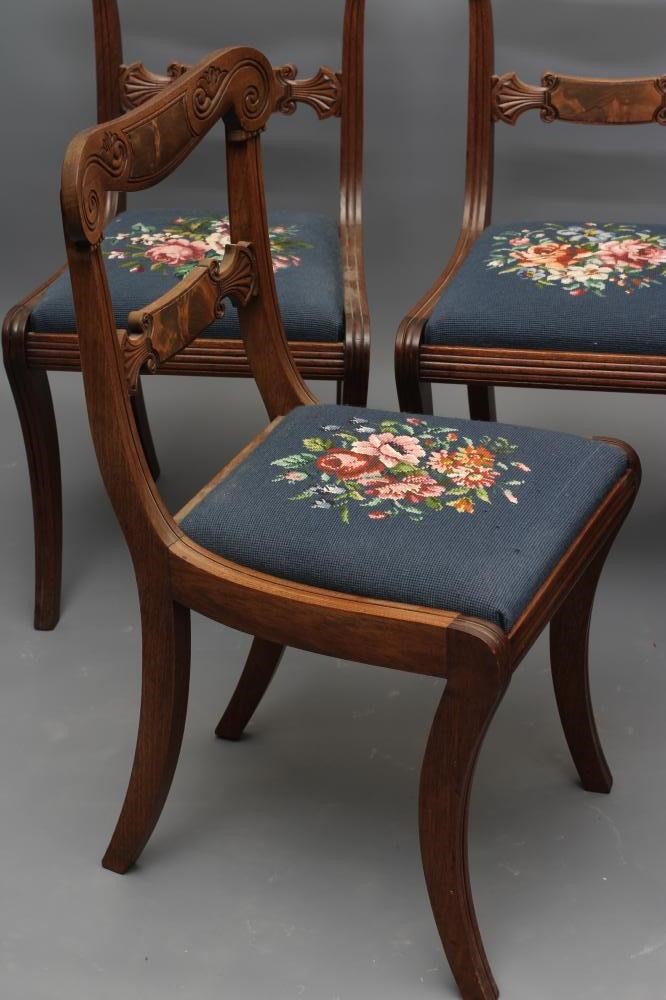 A SET OF SIX GEORGE IV MAHOGANY DINING CHAIRS including an elbow chair Image