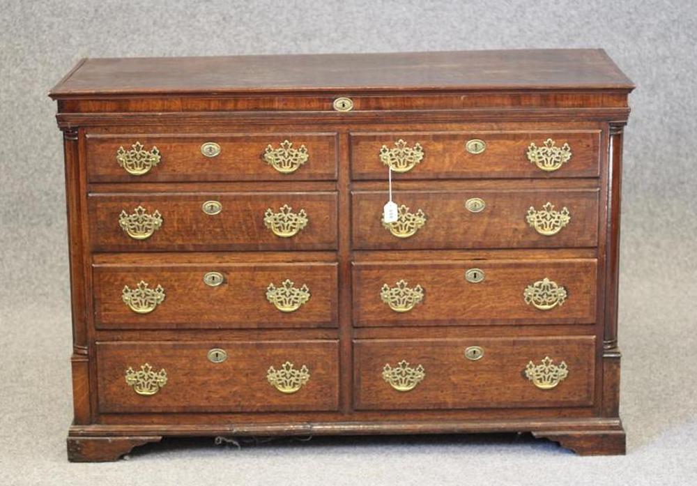 A GEORGIAN OAK AND MAHOGANY BANDED LANCASHIRE DRESSER Image