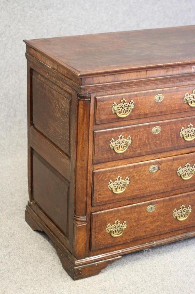 A GEORGIAN OAK AND MAHOGANY BANDED LANCASHIRE DRESSER Image