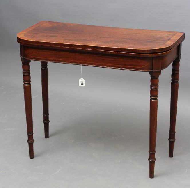 A GEORGIAN MAHOGANY FOLDING CARD TABLE Image