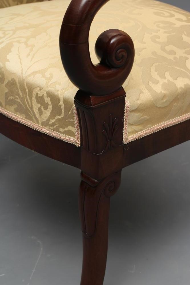 A PAIR OF MAHOGANY FRAMED EMPIRE STYLE ARMCHAIRS Image