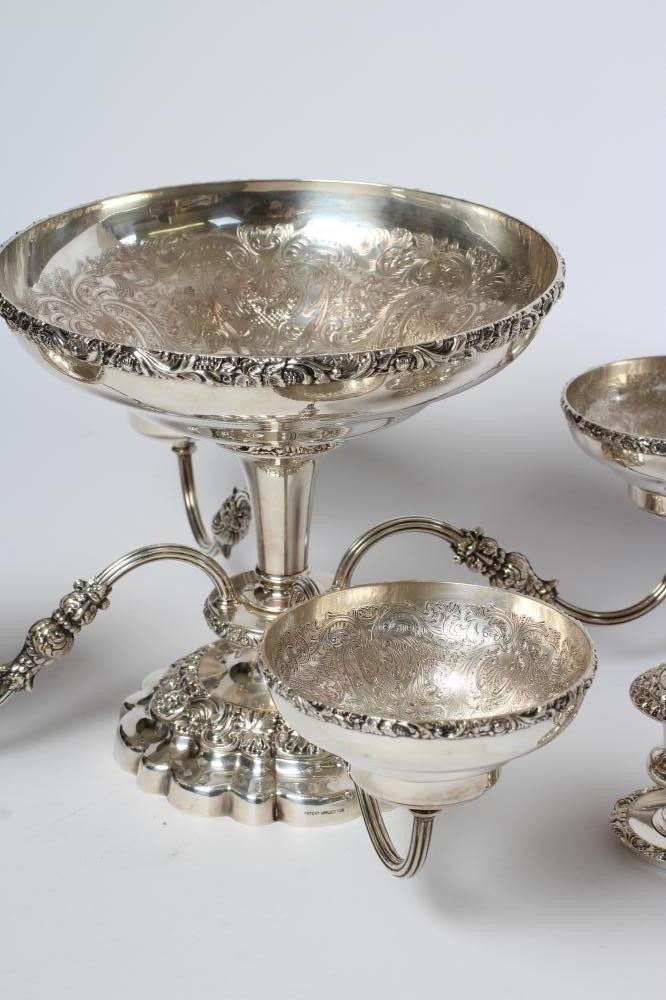 A PLATED ON COPPER METAMORPHIC TABLE CENTREPIECE/CANDELABRUM Image