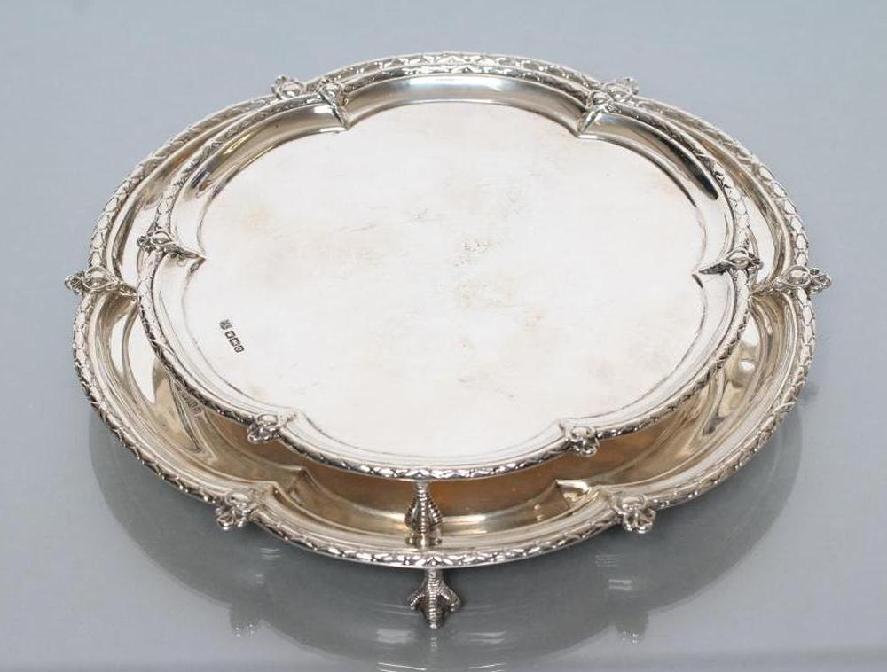 TWO GRADUATED SILVER SALVERS Image