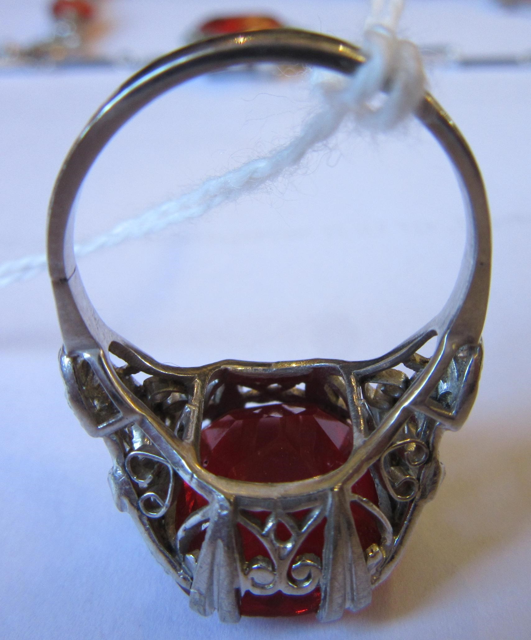 A FIRE OPAL AND DIAMOND NECKLACE BY W. PHILLIPS Image