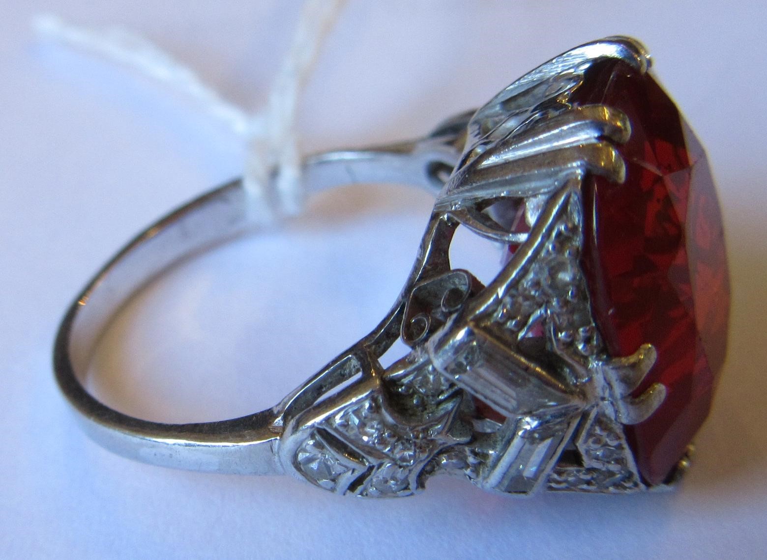 A FIRE OPAL AND DIAMOND NECKLACE BY W. PHILLIPS Image