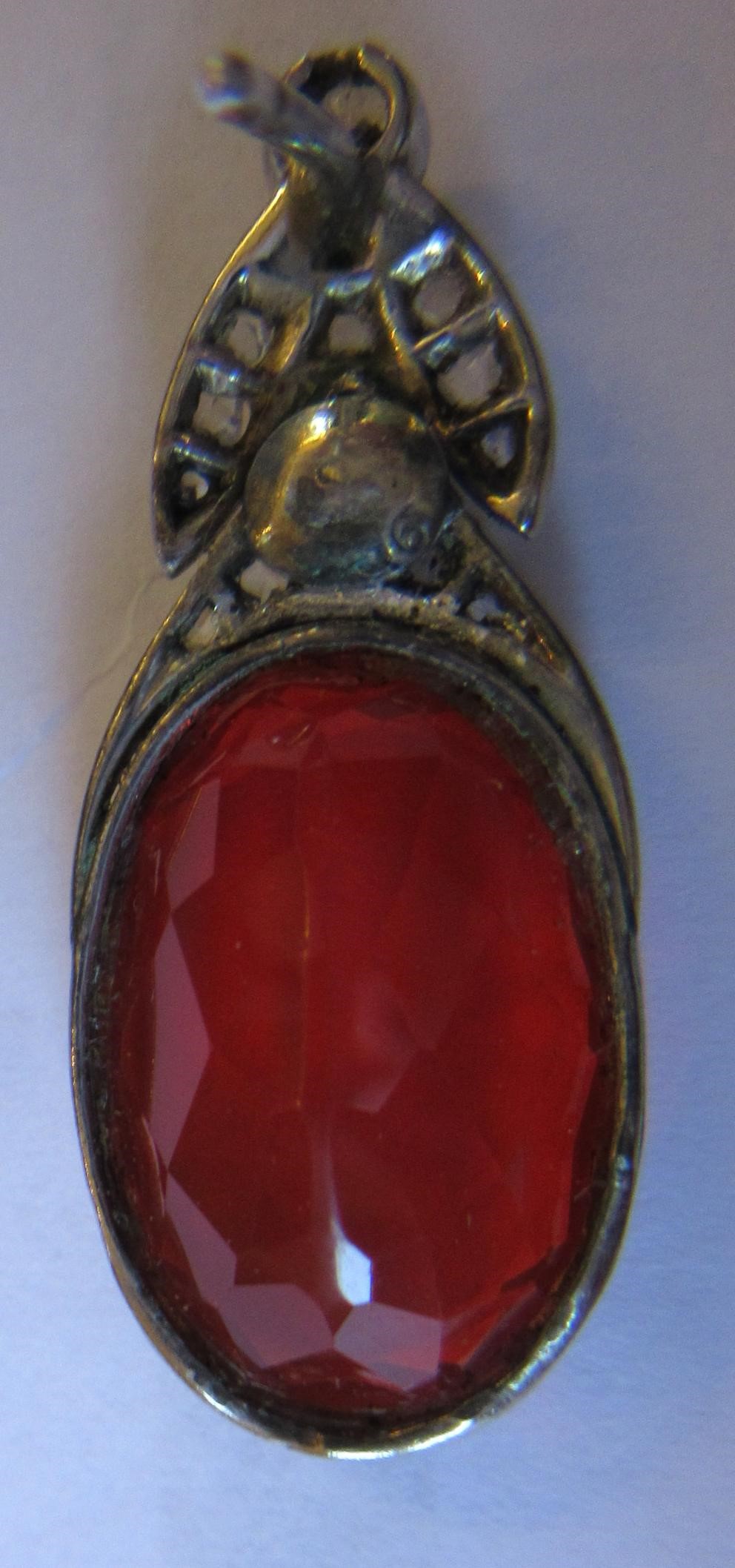 A FIRE OPAL AND DIAMOND NECKLACE BY W. PHILLIPS Image