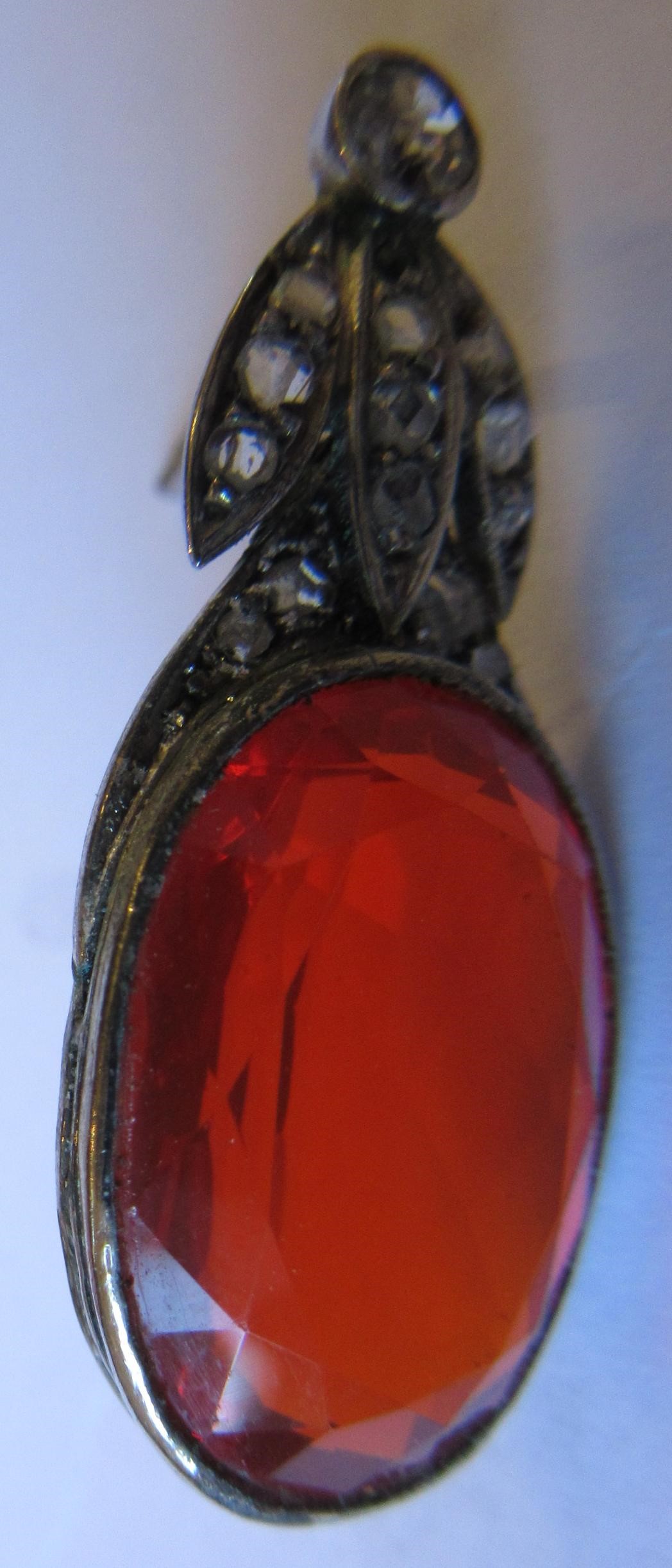 A FIRE OPAL AND DIAMOND NECKLACE BY W. PHILLIPS Image